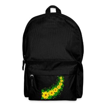 Sunflower Flower Vine Yellow Sunflower Pattern - Backpack - black - Front