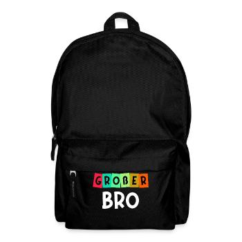 Geschwister Großer Bruder Spruch Bruderherz - Rucksack - Schwarz - Vorne