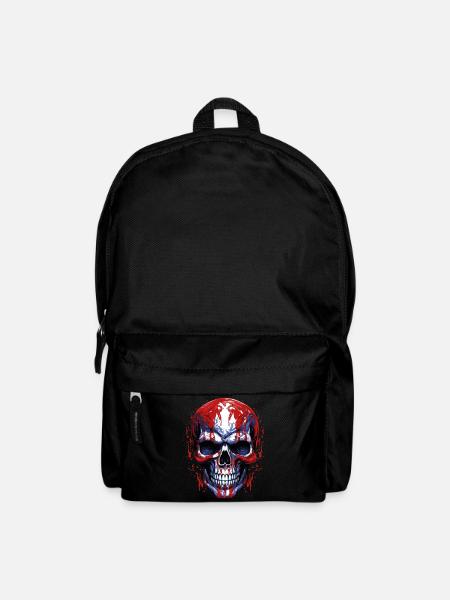 Graphique de crâne de drapeaux - Sac à dos - noir