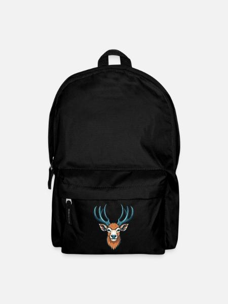 Hirsch, Hirschkopf - Rucksack - Schwarz