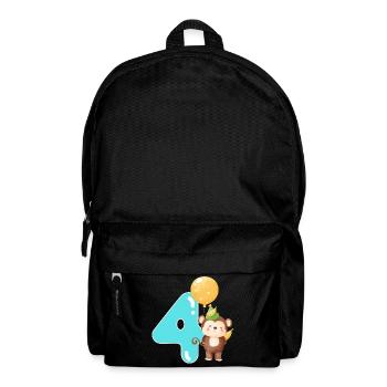 4. Geburtstag. 4 Jahre Geschenk - Rucksack - Schwarz - Vorne