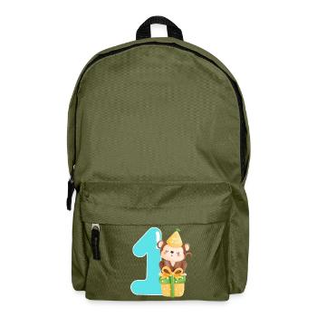 1. Geburtstag. Erster Geburtstag - Rucksack - Olivgrün - Vorne
