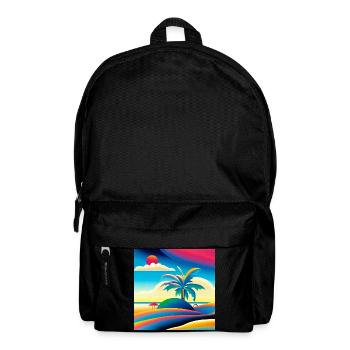 Beach sunset in 80s style - Backpack - black - Front