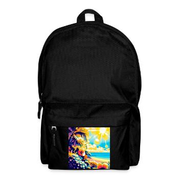 Tropical retro beach and sunshine - Backpack - black - Front