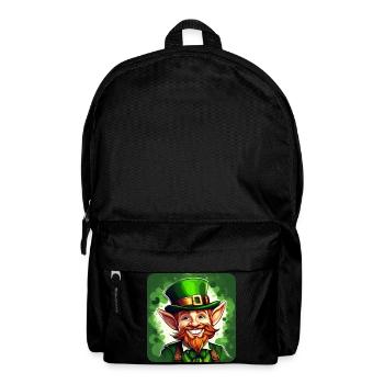 Saint Patricks Day Irish Kobold Leprechaun Wichtel - Rucksack - Schwarz - Vorne