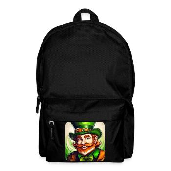 Saint Patricks Day Irish Kobold Leprechaun Wichtel - Rucksack - Schwarz - Vorne