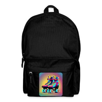 Patins à roulettes Disco colorés dans un style rétro - Sac à dos - noir - Devant