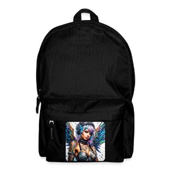 Cool cyberpunk angel with headphones - Backpack - black - Front