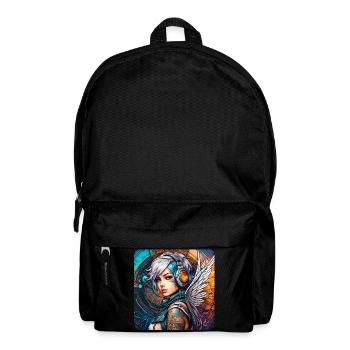 Cool cyberpunk angel with headphones - Backpack - black - Front