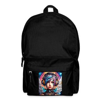 Ange cyberpunk cool avec des écouteurs - Sac à dos - noir - Devant