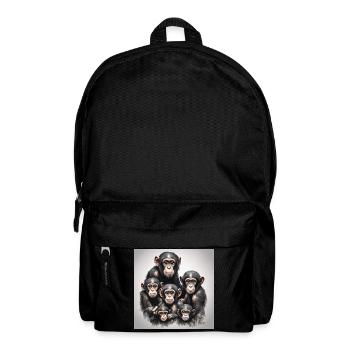 Chimpanzee family picture - Backpack - black - Front