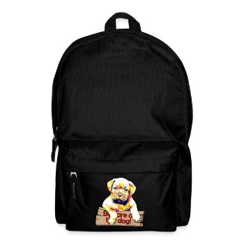 Avertissement sur le chien - Chiot mignon - Sac à dos - noir - Devant