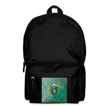 Cute little panda with flowers - Backpack - black - Front