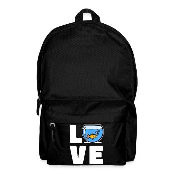 Goldfish Aquarium Saying Pets Favorite Animal - Backpack - black - Front