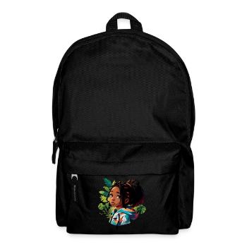Fille avec des dreads en sweat à capuche coloré - Sac à dos - noir - Devant