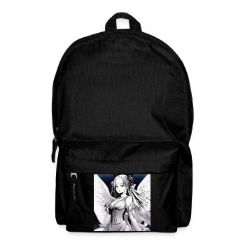 Engelfigur im Noir-Kontrast - Rucksack - Schwarz - Vorne