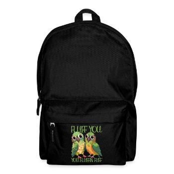 Fluff du du fluffin fuff Sittich Papagei Design - Rucksack - Schwarz - Vorne