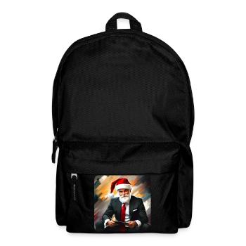 Cool modern Santa Claus in suit and tablet - Backpack - black - Front