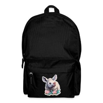 Mega Cute Rhino Cute Kawaii Shirt - Backpack - black - Front