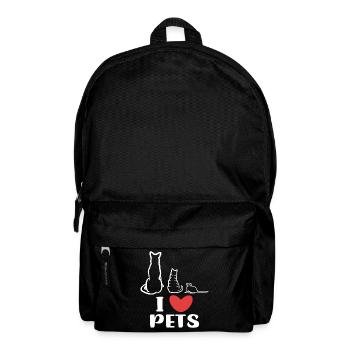 I Love Pets Dog Cat Rat Statement - Backpack - black - Front