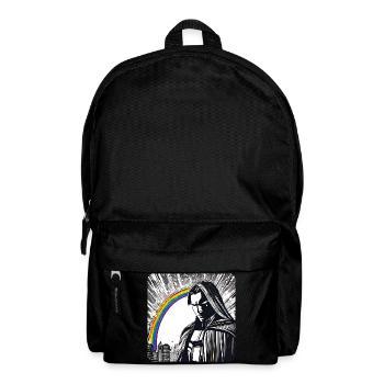 Mann und Regenbogen - Rucksack - Schwarz - Vorne