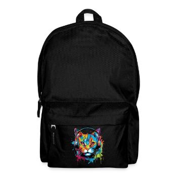 Katze mit Kopfhörer Musik - Rucksack - Schwarz - Vorne
