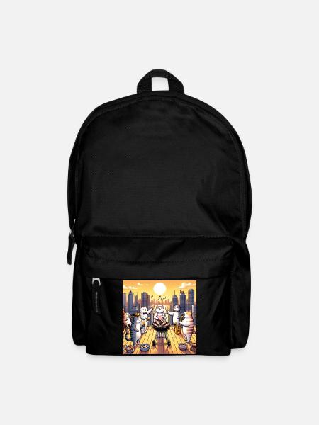 Katzen Barbecue - Rucksack - Schwarz