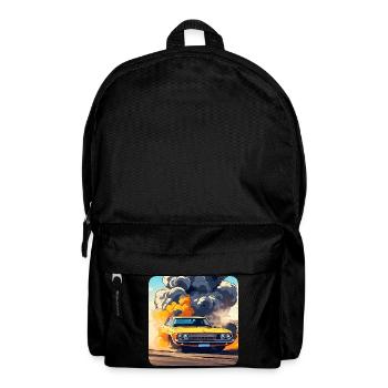 Oldtimer Drift Auto Turbo Rallye mit Rauch - Rucksack - Schwarz - Vorne