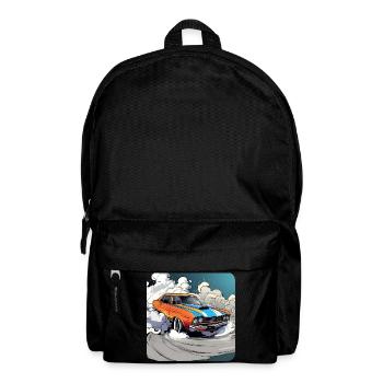 Oldtimer Drift Auto Turbo Rallye mit Rauch - Rucksack - Schwarz - Vorne
