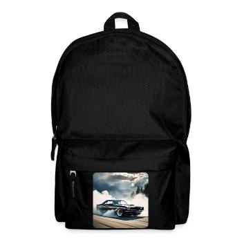 Schwarzes Odtimer Drift Auto Turbo mit Rauch - Rucksack - Schwarz - Vorne