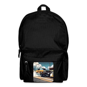 Oldtimer Drift Auto Turbo Rallye mit Rauch - Rucksack - Schwarz - Vorne