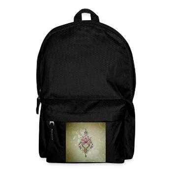 Symbole de fleur de lotus fantaisie art ligne flore - Sac à dos - noir - Devant