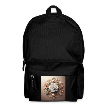 Fleur blanche - Sac à dos - noir - Devant