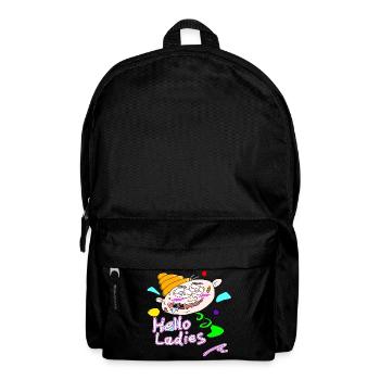 Hello Ladies Hallo Mädels Hi Hey Weiberheld Single - Rucksack - Schwarz - Vorne