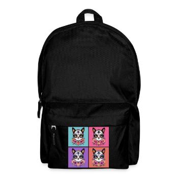 Kawaii Katze Zuckerschädel - Rucksack - Schwarz - Vorne