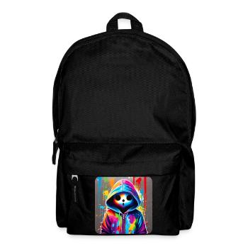 Creepy Ghost in Hoodie Graffiti Style - Backpack - black - Front