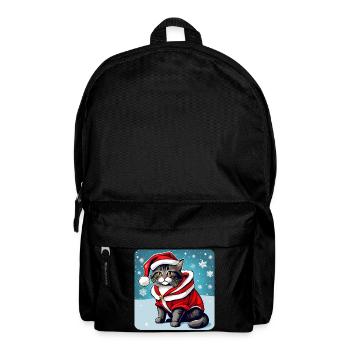Niedliche Katze im Weihnachtskostüm - Rucksack - Schwarz - Vorne