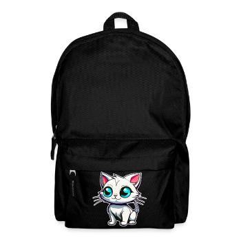 Cute white cat with blue eyes - Backpack - black - Front