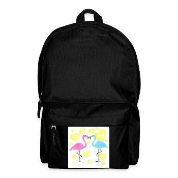 Verliebte Flamingos - Rucksack - Schwarz - Vorne