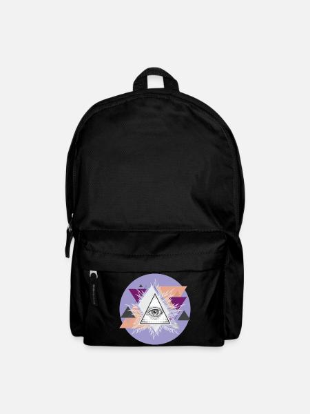 Geometric Triangular Eye with Auras - Backpack - black