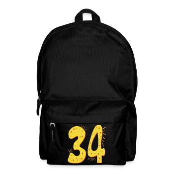 ZAHL 34 Jahre alt - VIERUNDDREIßIG GEBURTSTAG KÄSE - Rucksack - Schwarz - Vorne