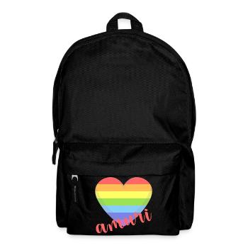 t-shirt amuri gay lgbt herz liebe liebe liebe - Rucksack - Schwarz - Vorne
