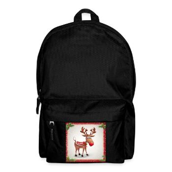 Rentier-Weihnachten - Rucksack - Schwarz - Vorne