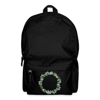 winterlicher Kranz aus Eukalyptus und Tannenzweige - Rucksack - Schwarz - Vorne