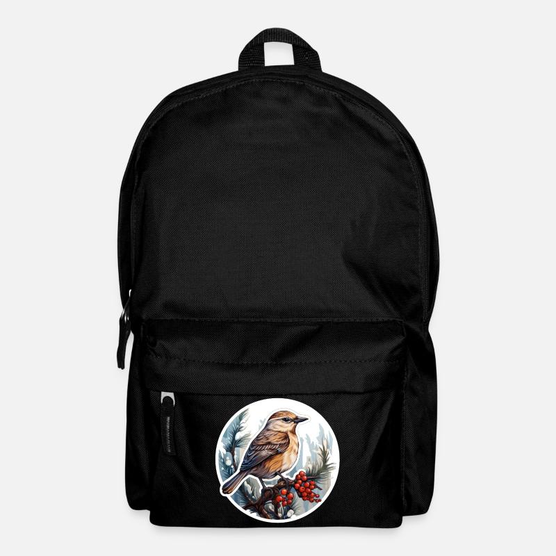 Vogel im Winter - Rucksack - Schwarz