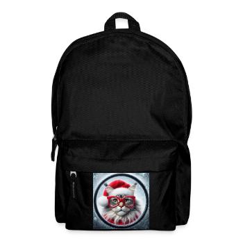 Maine Coon Cat as Santa Claus - Backpack - black - Front