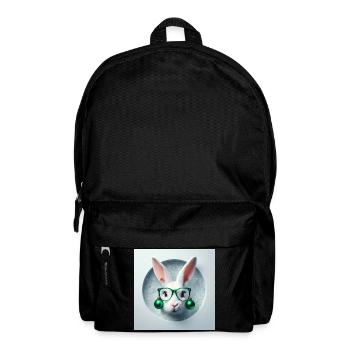 Lapin de Pâques avec décoration de Noël verte - Sac à dos - noir - Devant