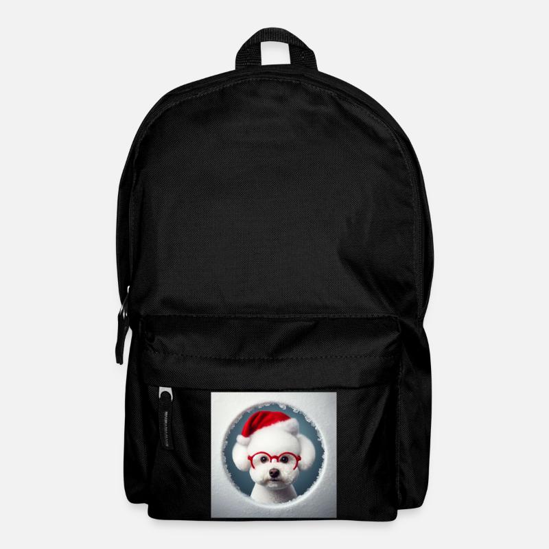 Bichon Frisé Hund als Weihnachtsmann - Rucksack - Schwarz