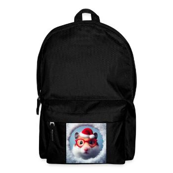 Hamster als Weihnachtsmann - Rucksack - Schwarz - Vorne