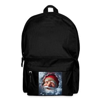Wichtel blickt lachend durch Eis - Rucksack - Schwarz - Vorne